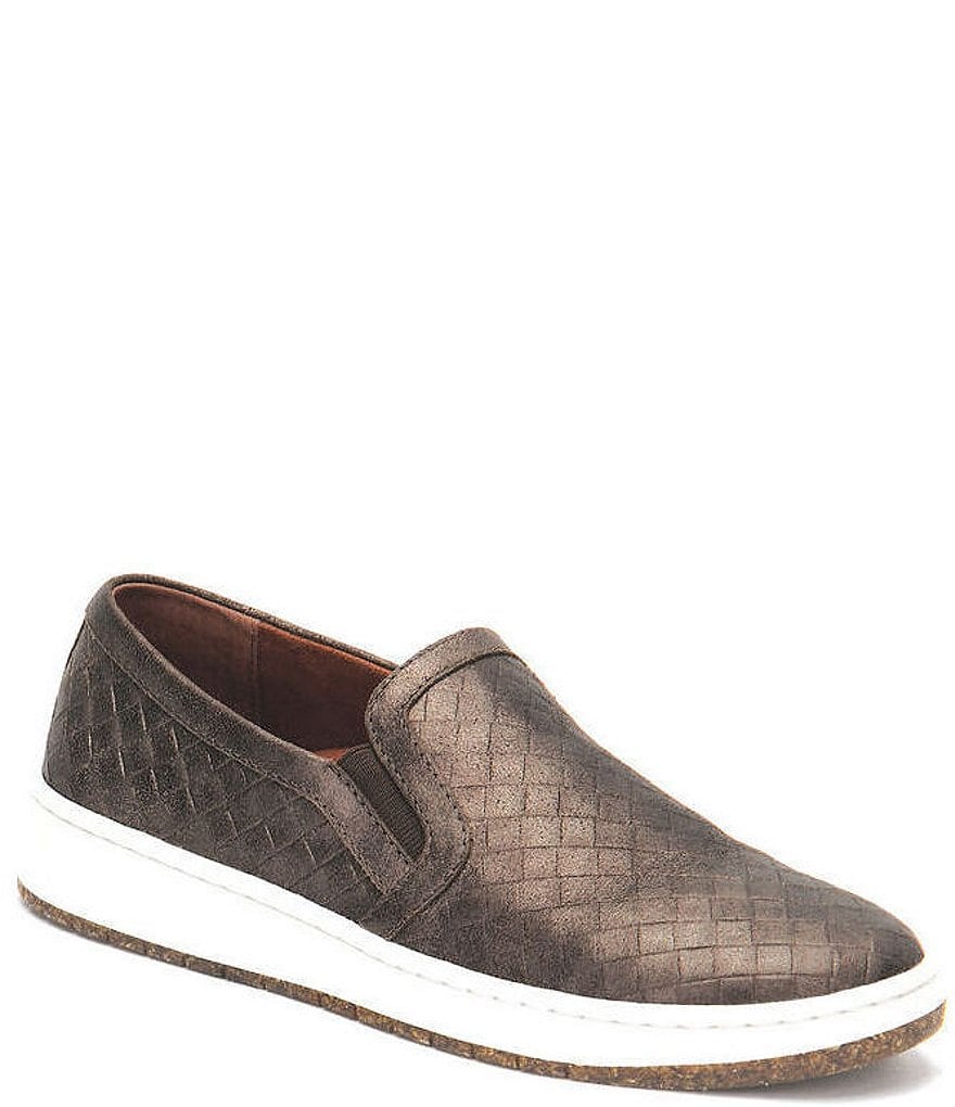 Aetrex Kenzie Woven Embossed Leather Slip-Ons