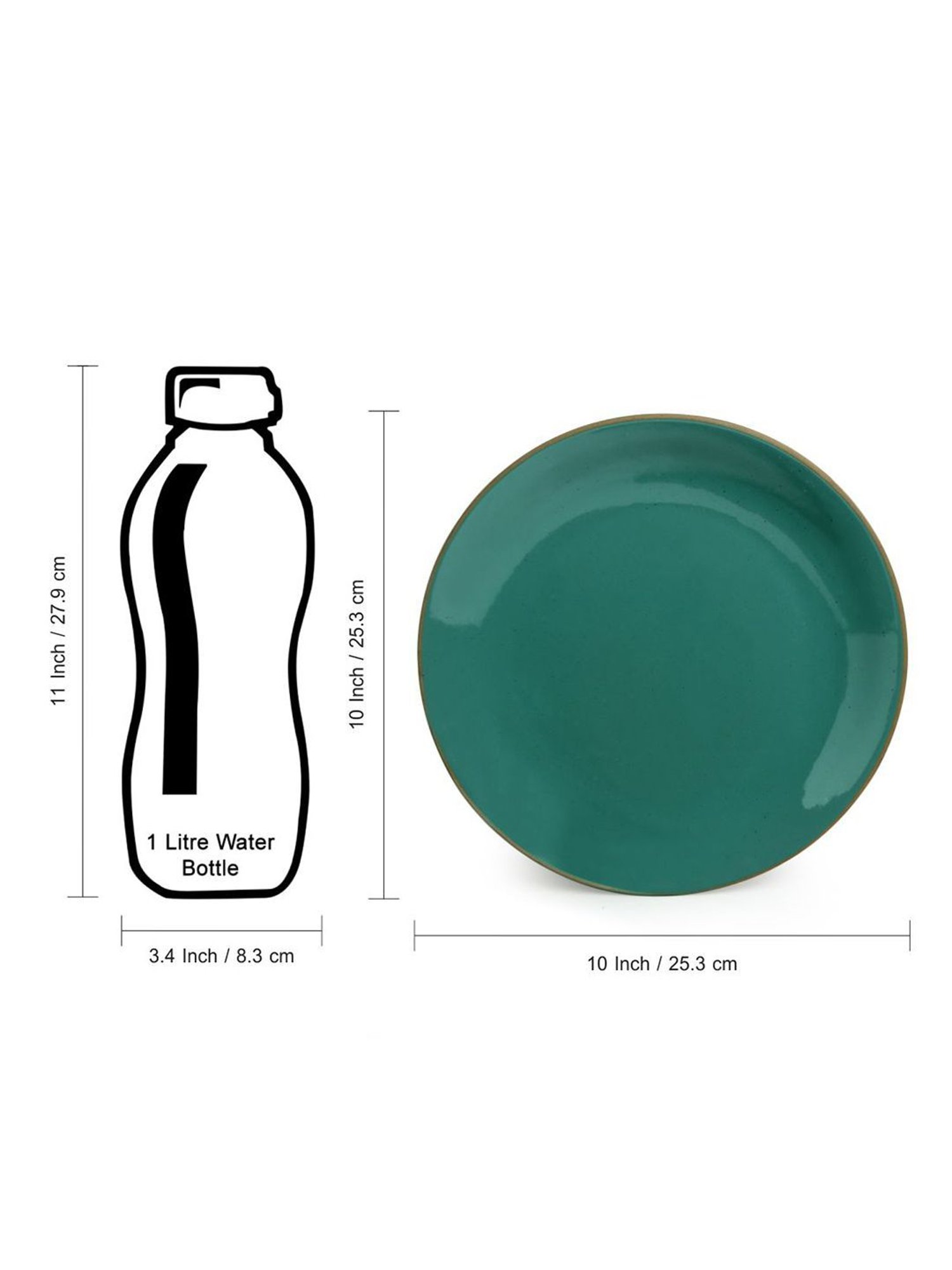 Pure Home and Living Transparent Glass Textured Dinner Plates