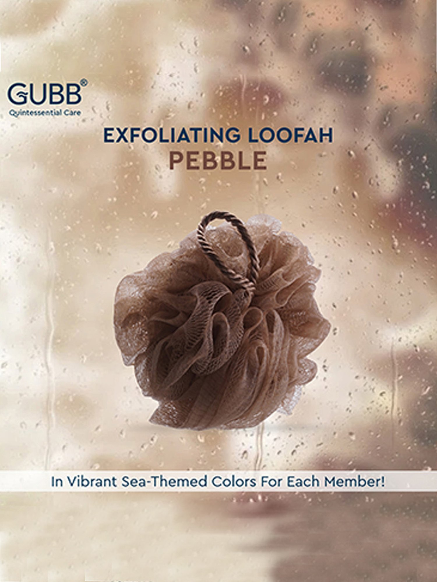 GUBB Luxe Sponge Round Loofah, Bathing Scrubber for Body - Pebble