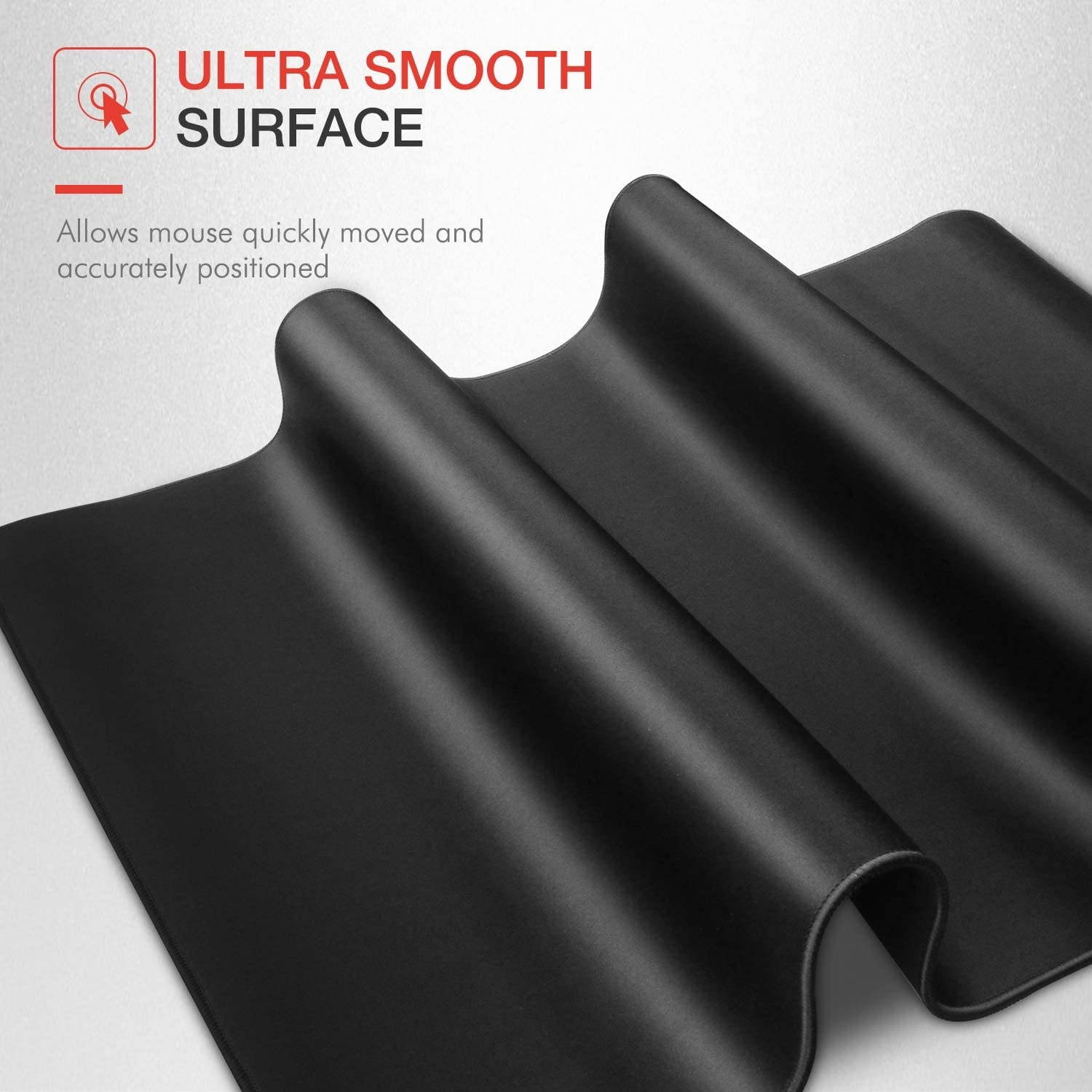 Havit Gaming Mouse Pad (13.78 x 10.63 x 0.12 Inch) Mouse Mat with Stitched Edges & Waterproof Surface, Non-Slip Base Ergonomic Mousepad for Laptop Computer, Black