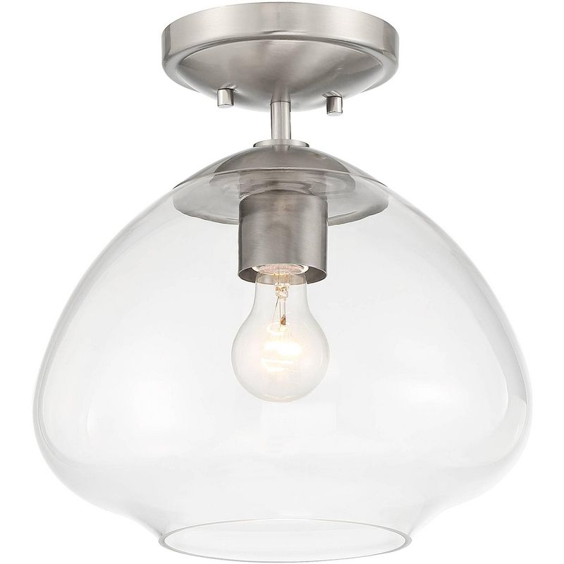 Possini Euro Design Possini Euro Orilla 12" Wide Brushed Nickel Clear Glass Ceiling Light