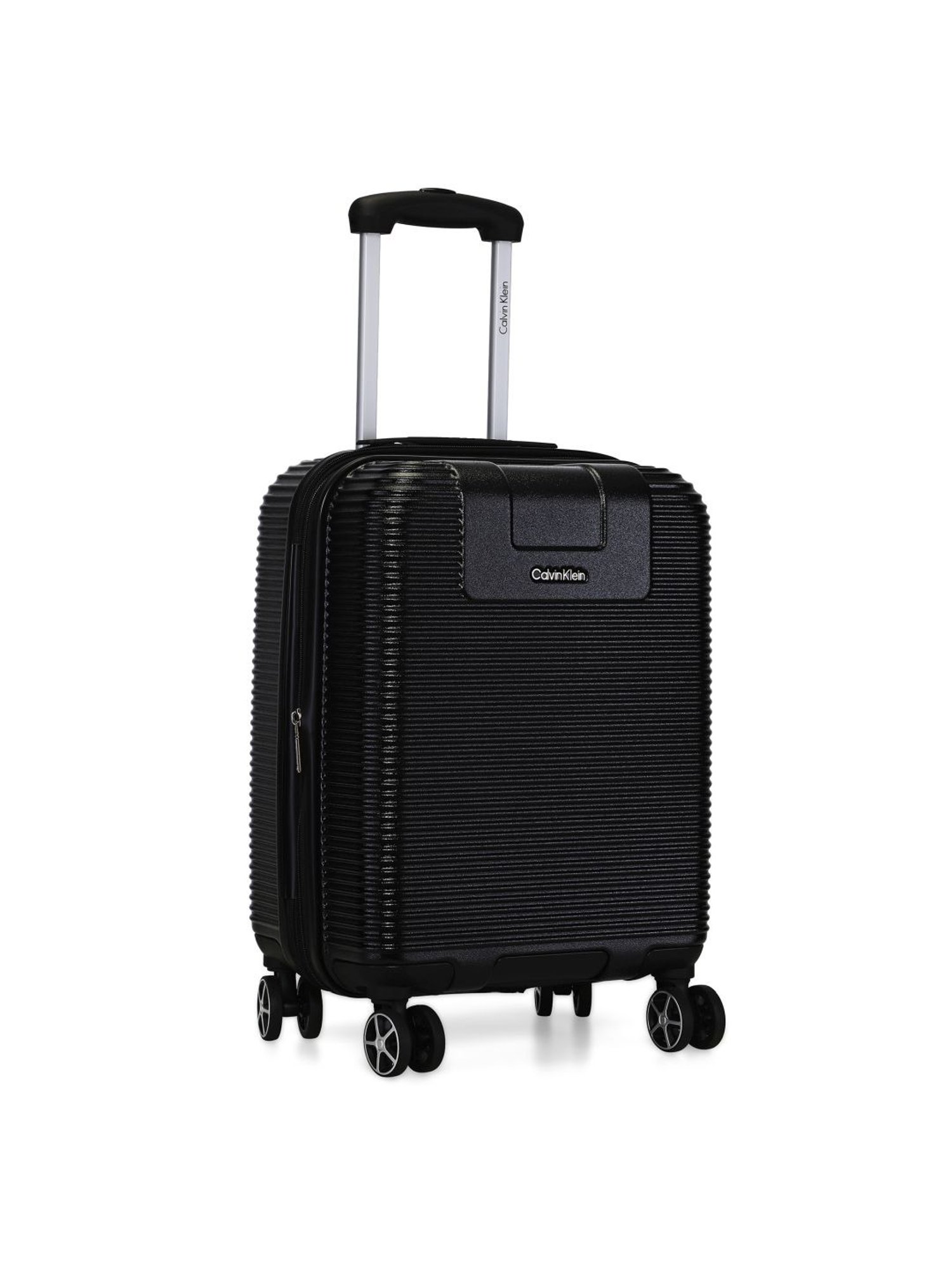 Calvin Klein Avenue Black Textured Hard Cabin Trolley Bag - 52 cm