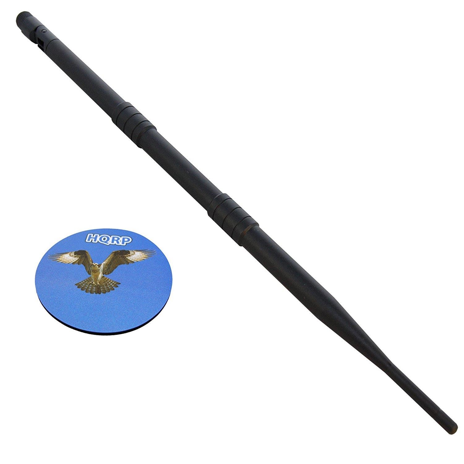HQRP 2.4-2.5Ghz 9 dBi RP-SMA WiFi Booster Wireless Antenna WLAN for Netgar R6700-100NAS / R6220-100NAS / ME103 / WG302 / WG311 / WG311T + HQRP Coaster