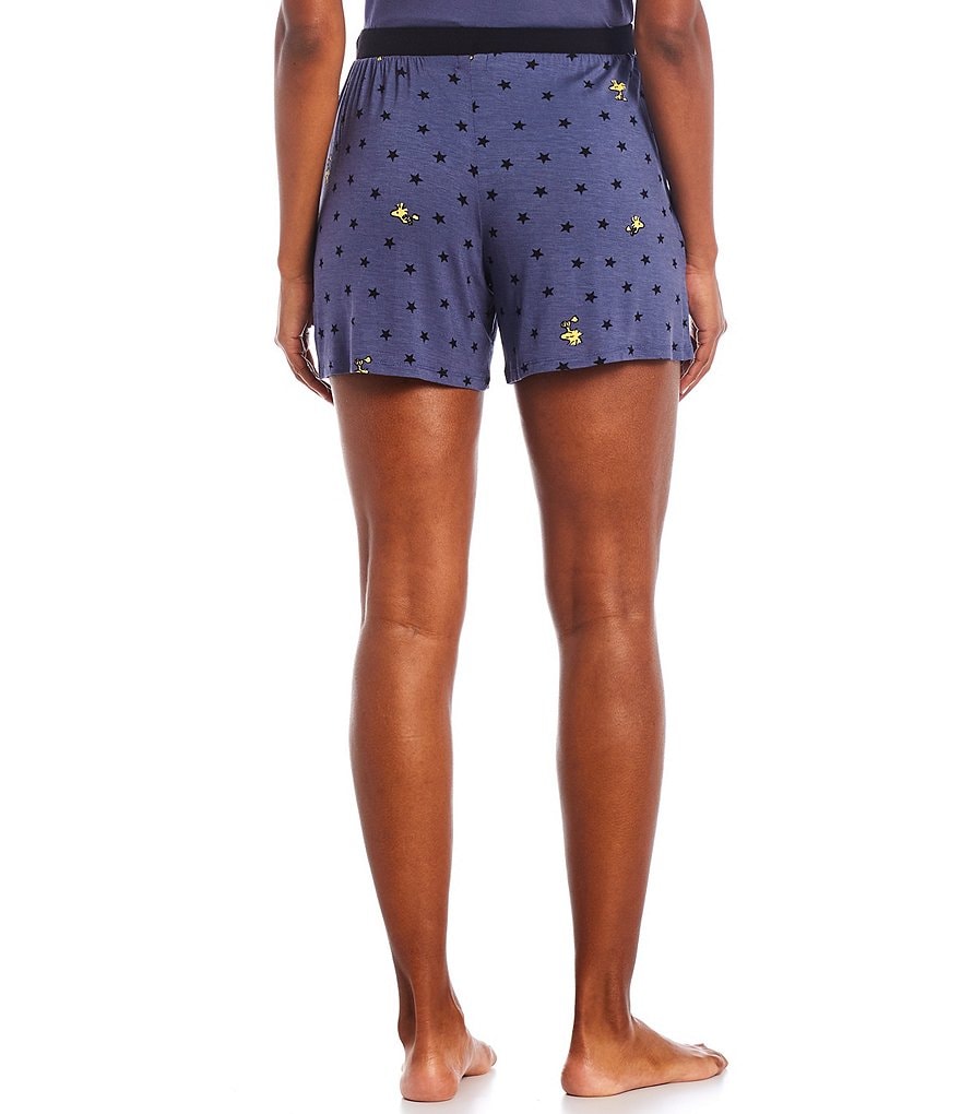 Peanuts Woodstock & Star Snoopy Printed Jersey Knit Sleep Coordinating Drawstring Shorts