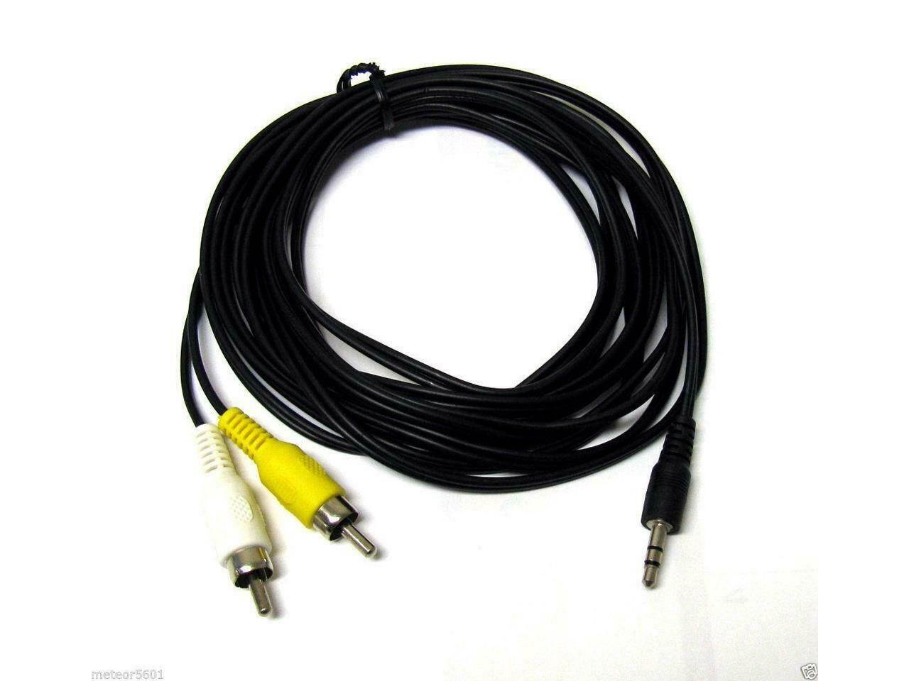 # 3.5MM M AUDIO STEREO Black JACK 2 RCA M CABLE ADAPTER 4.5ft Yellow White