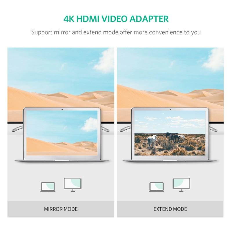 Ugreen HDMI Splitter 4K HDMI Video Audio Adapter Optical Toslink SPDIF to HDMI Converter 3.5mm Jack for PS4 HDMI Audio Extractor