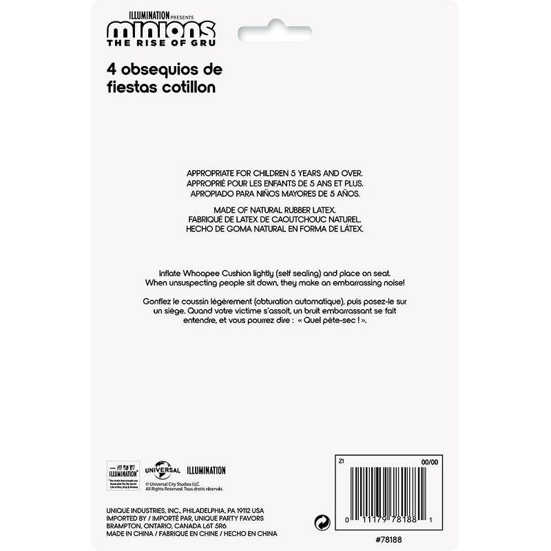 Minions 2 4ct Whoopee Cushions Party Favors