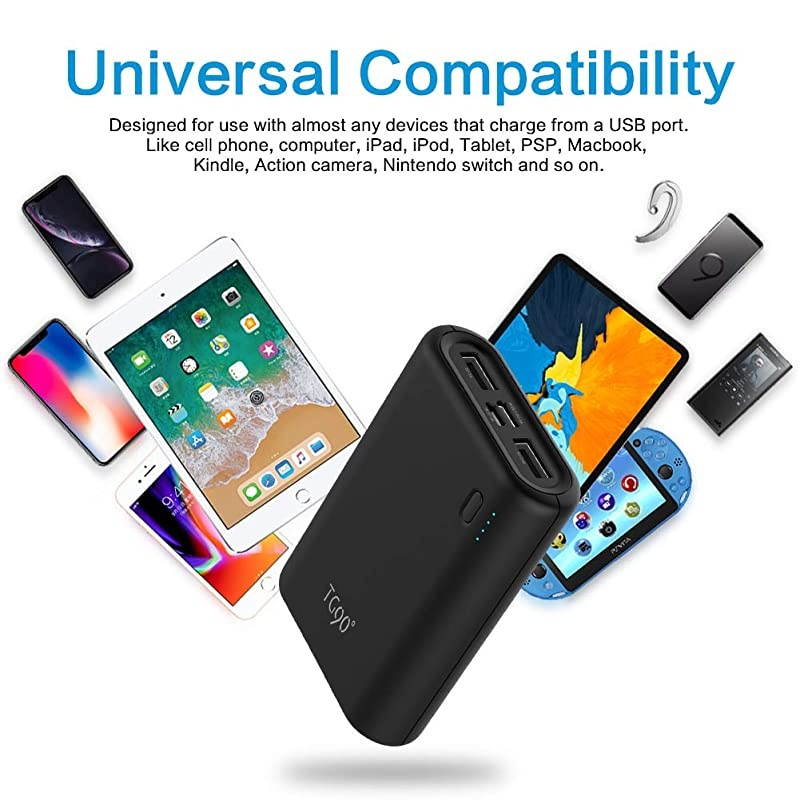 10000mah Power Bank External Battery Packs, Portable Charger with Built-in Cables for Cell Phone Battery Backup, Portable Phone Charger Compatible with iPhone, iPad, iPod, Android Phones