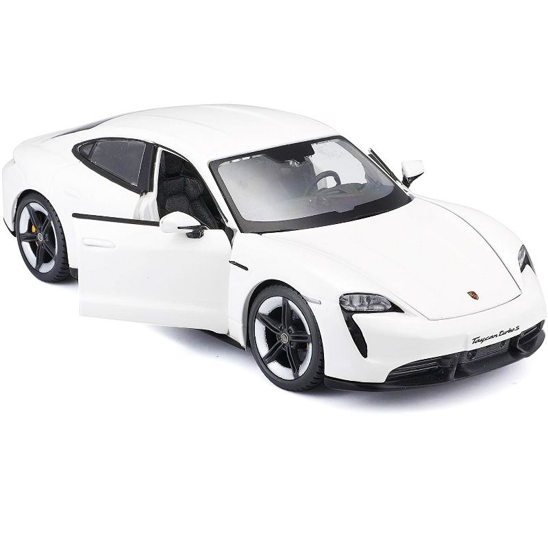 Porsche Taycan Turbo S White 1/24 Diecast Model Car by Bburago