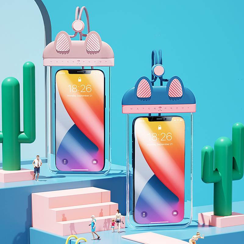 Benks - Limited Kitty version Universal Cellphone Waterproof Pouch Dry Bag Underwater Case for iPhone 12 Pro Max 11 Pro Max Xs Max XR X 8 7 6S, Galaxy S20 Ultra S10 S9 S8/Note10 9 up to 7"