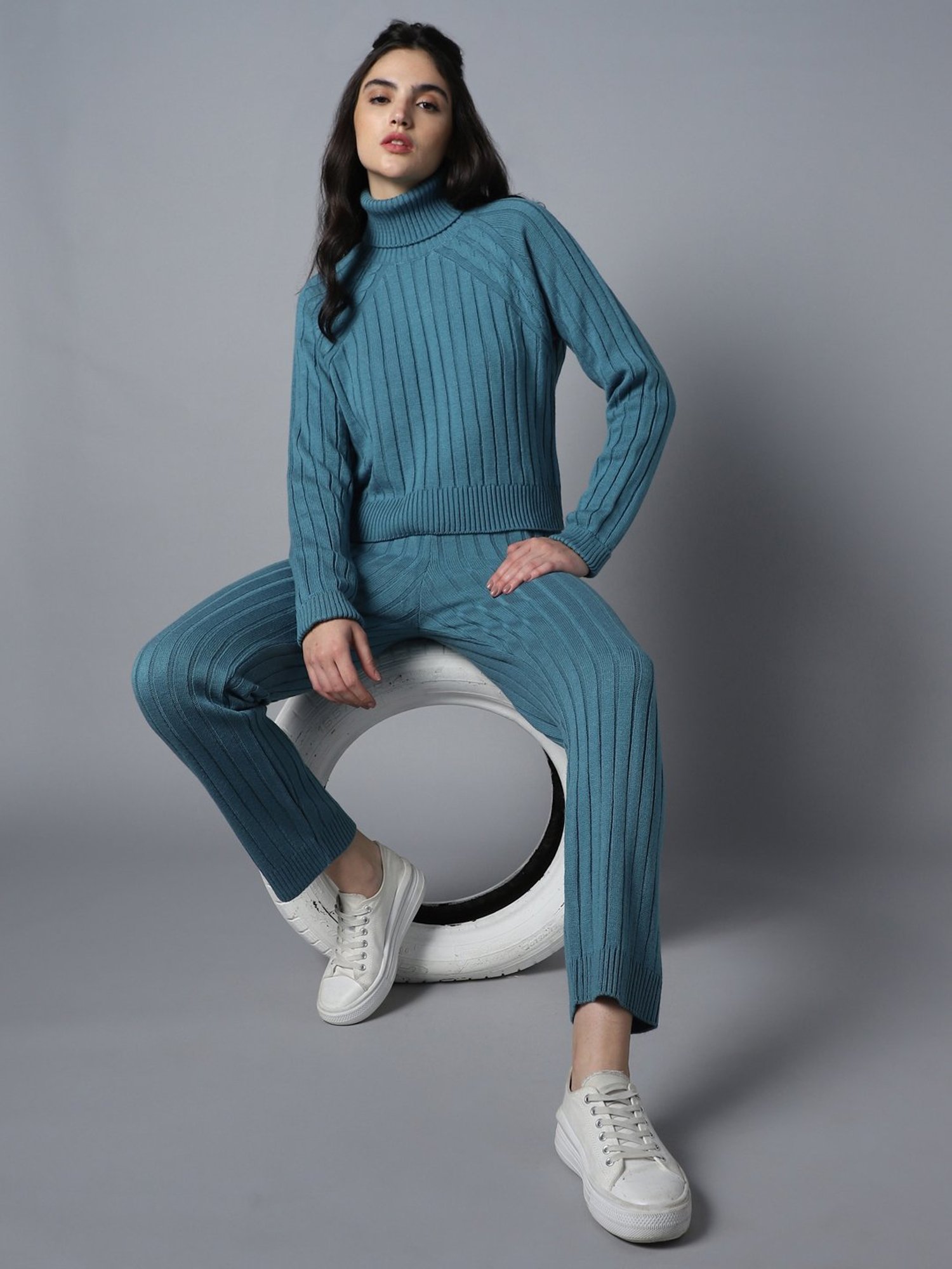 High Star Green Acrylic Maxi Co-ord Set