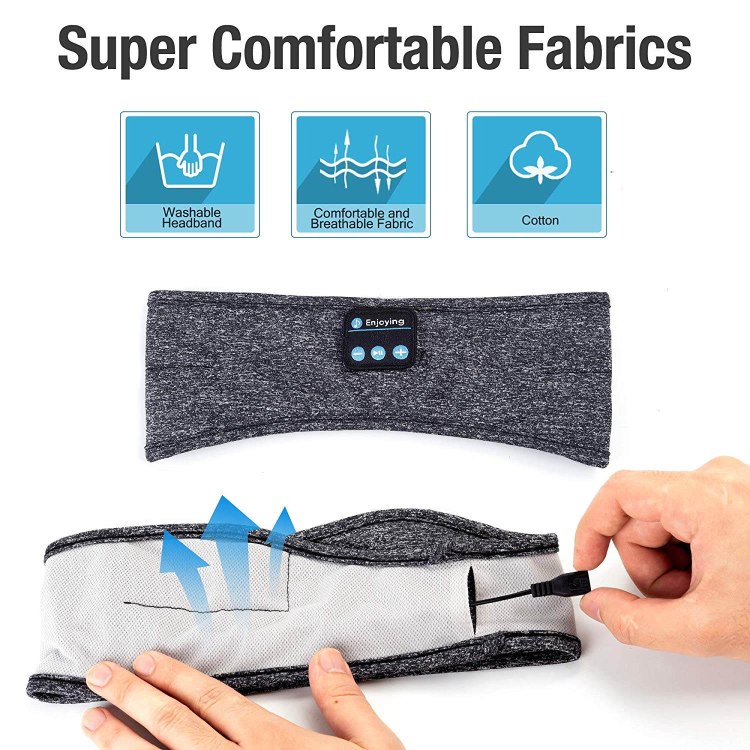 Sleep Headphones Wireless, Bluetooth Sports Headband Headphones with Ultra-Thin HD Stereo Speakers Perfect for Sleeping,Workout,Jogging,Yoga,Insomnia, Air Travel, Meditation