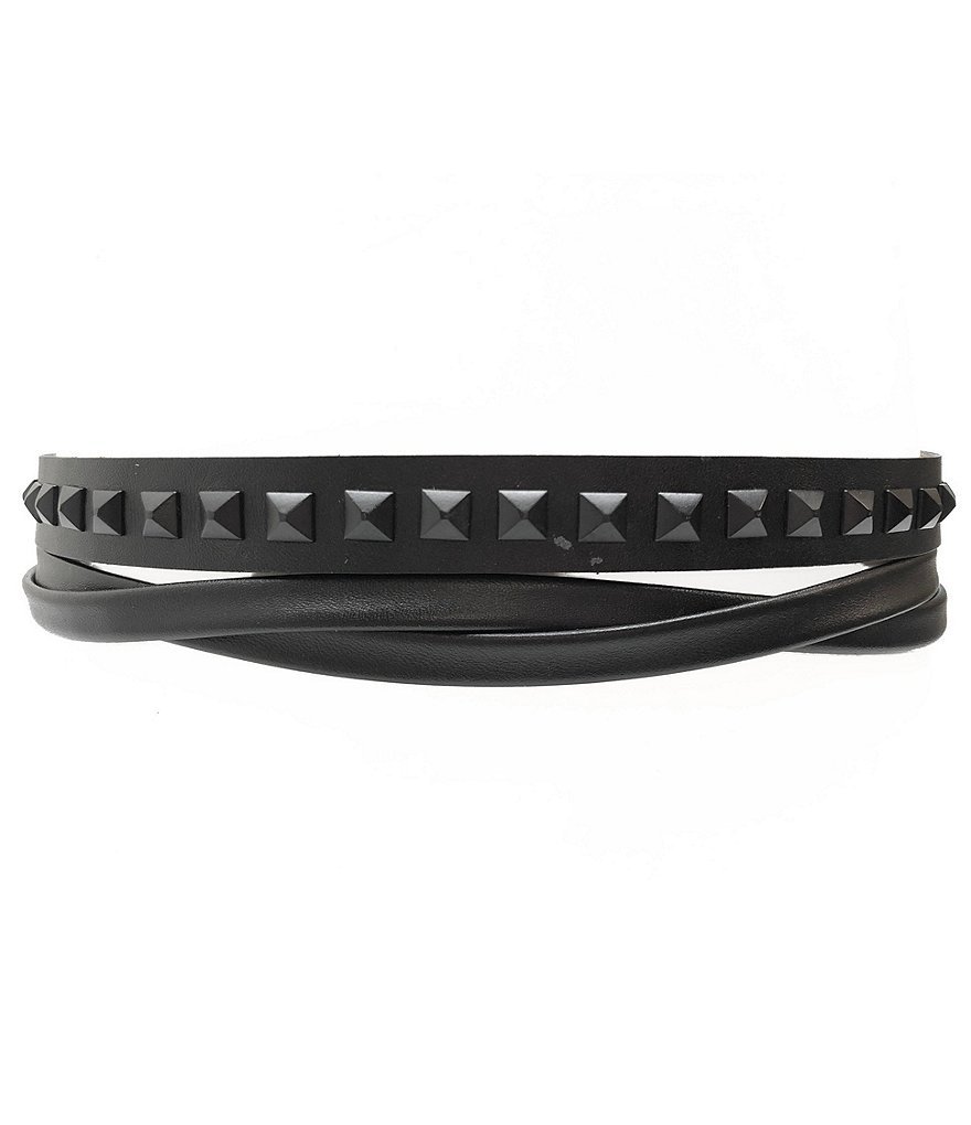 ADA Skinny Pyramid Studded Wrap Belt