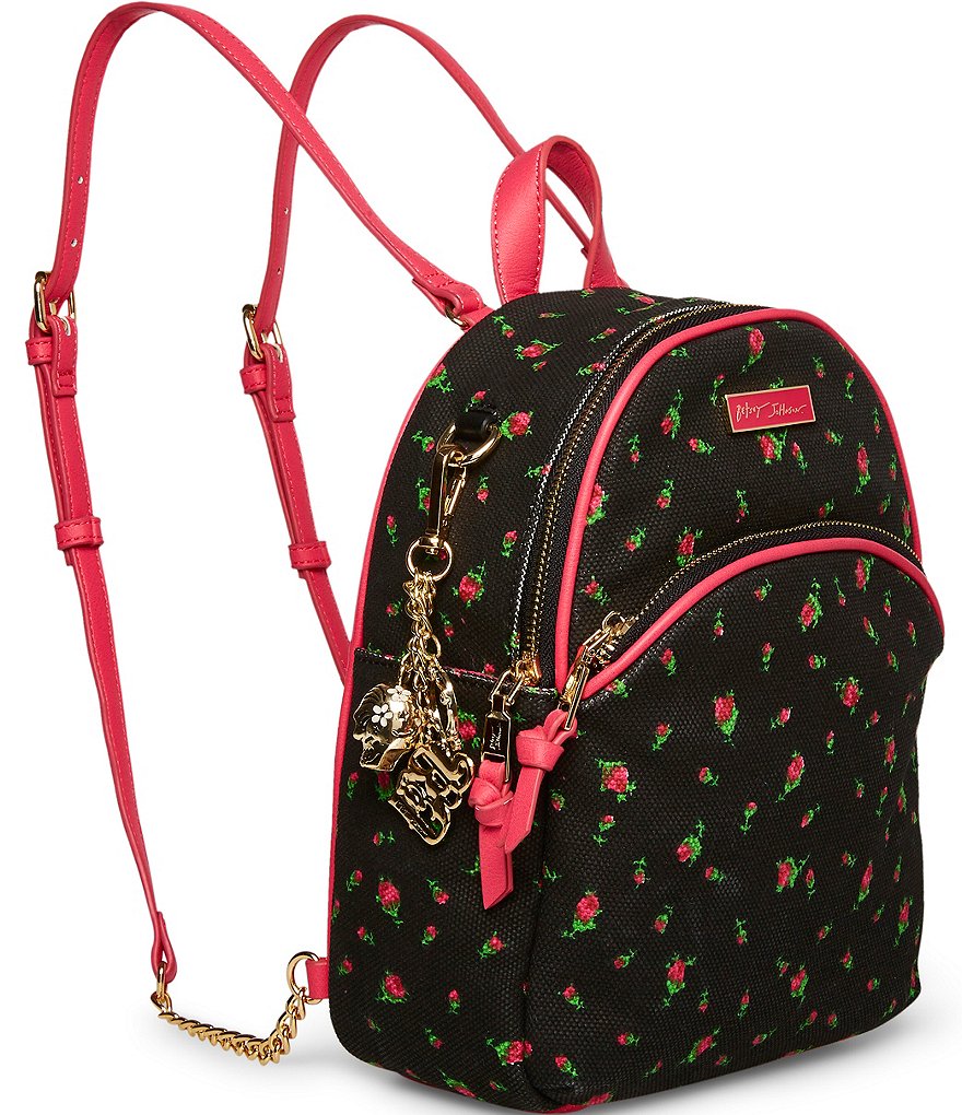 Betsey Johnson Removable Keychain Zip Closure Backpack