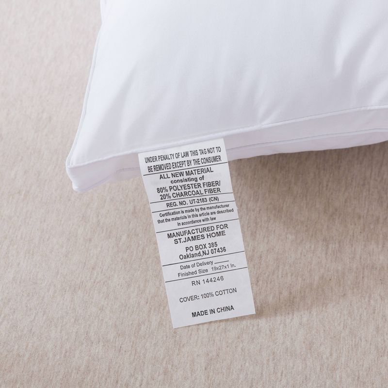 Standard 2pk Charcoal Infused Bed Pillow - St. James Home