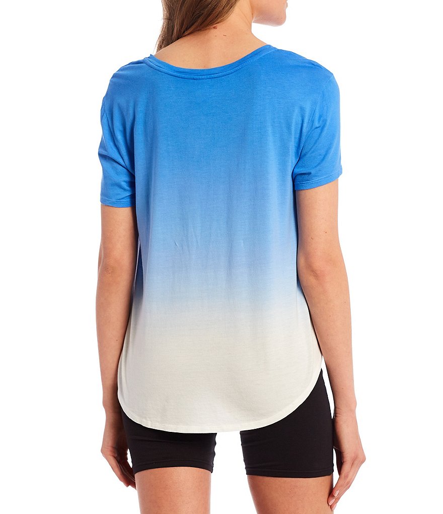 Jasmine & Ginger 2- Tone Dip Dye Printed Jersey Knit Sleep Top
