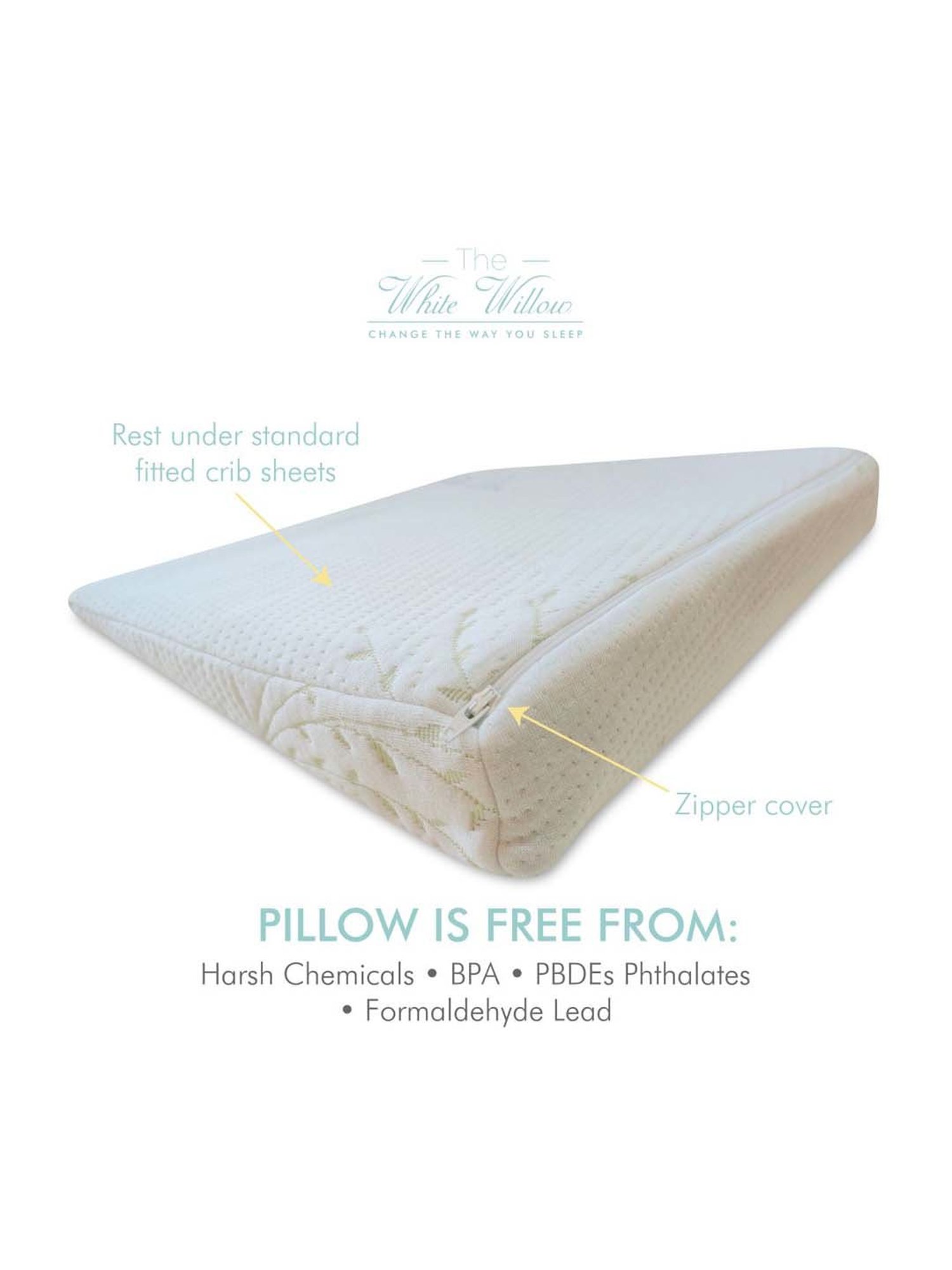The White Willow White Half Wedge Pillow - Set of 1