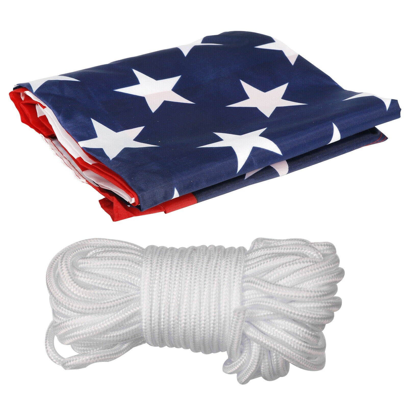 3'x5' US American Flag and Ball Top Kit 16FT Sectional Flag Pole Flagpole