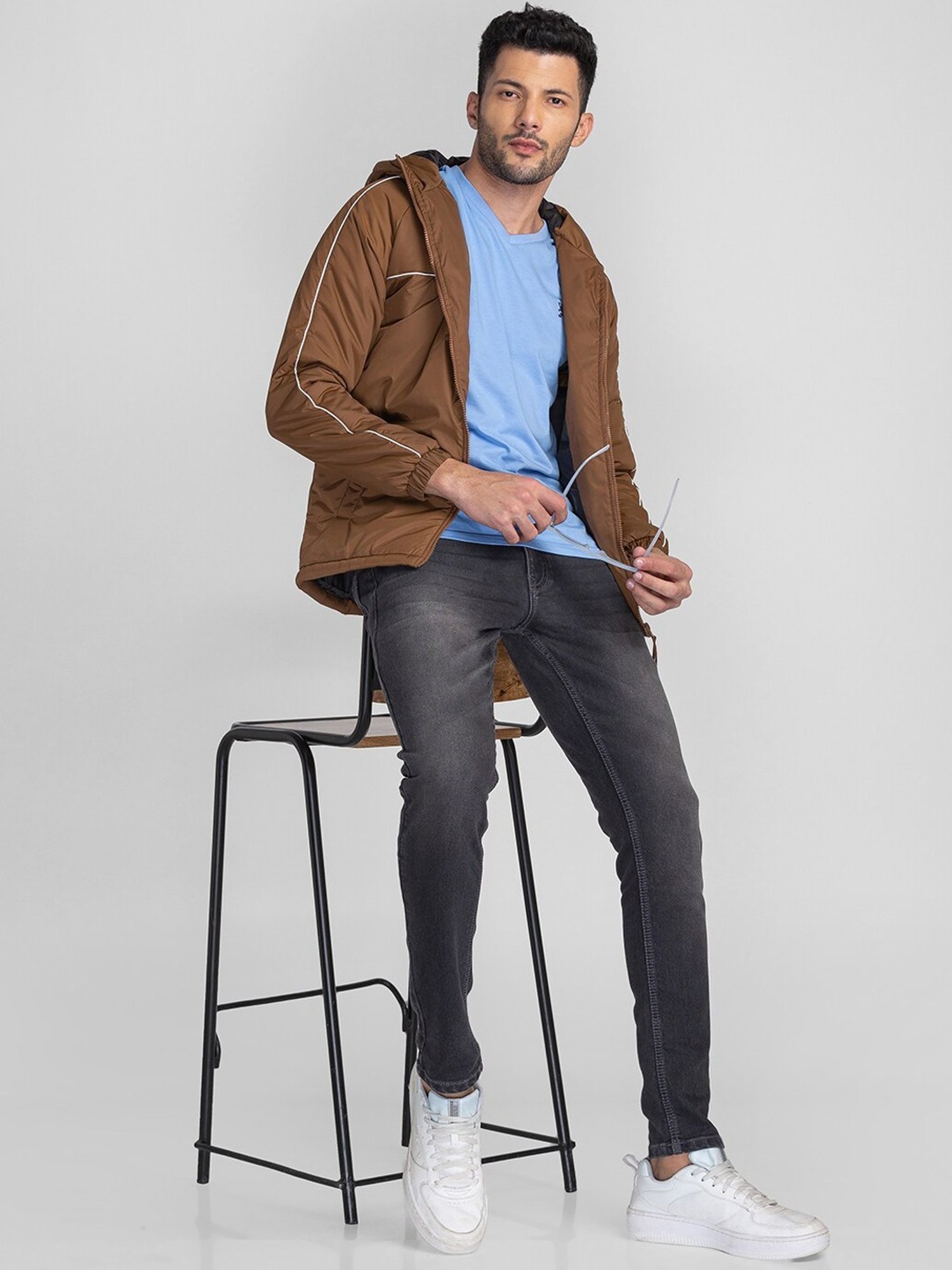 Giordano Brown Regular Fit Hooded Jacket