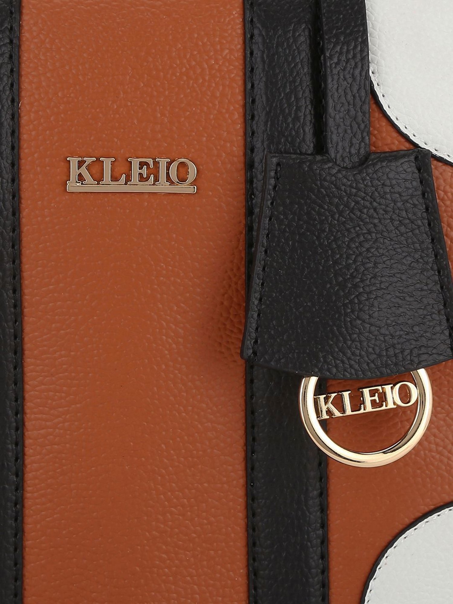KLEIO Tan Solid Medium Handbag