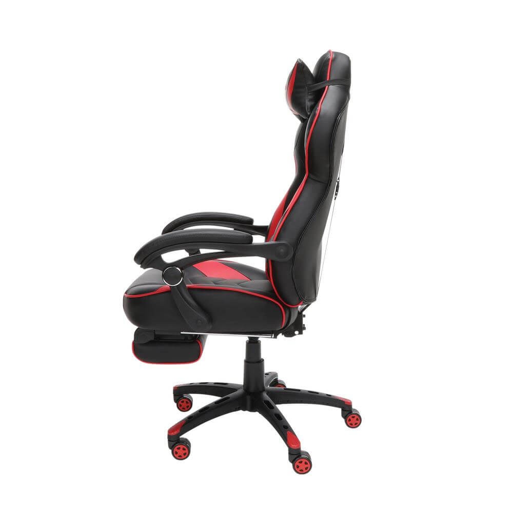 RESPAWN 110 Racing Style Gaming Chair, Reclining Ergonomic Leather Chair with Footrest, in White (RSP-110-WHT)
