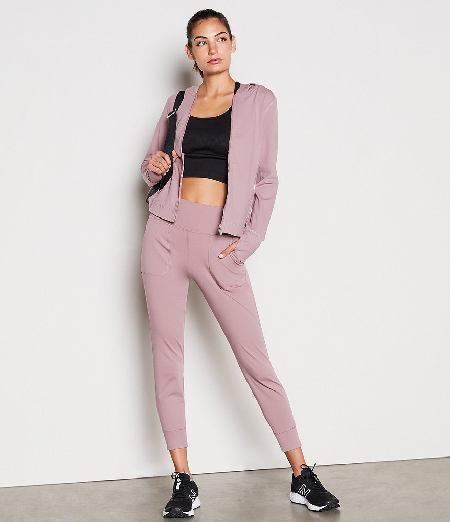 IBKUL Kimmy Print Long Sleeve Mock Neck Active Top