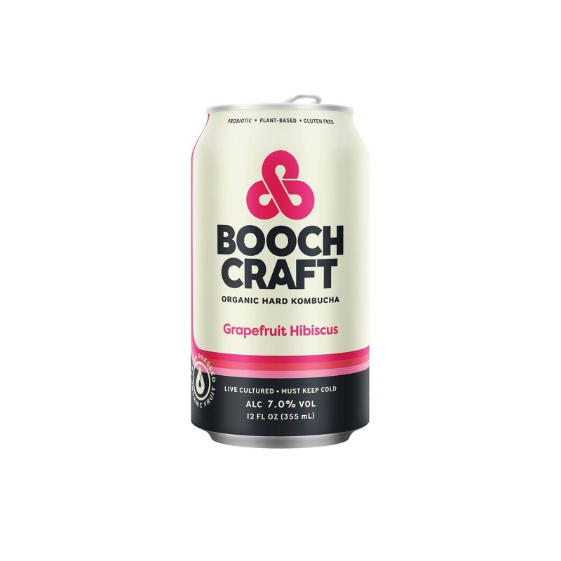 Booch Craft Grapefruit Hibiscus Hard Kombucha - 6pk/12 fl oz Cans