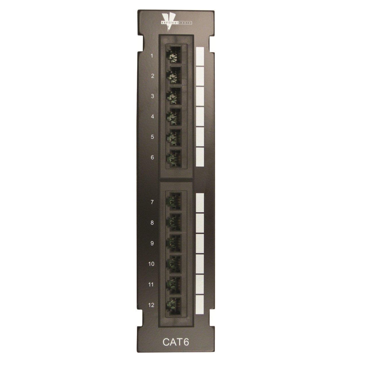 Vertical Cable Cat6 12 Port Vertical Mini Patch Panel with Mounting Bracket