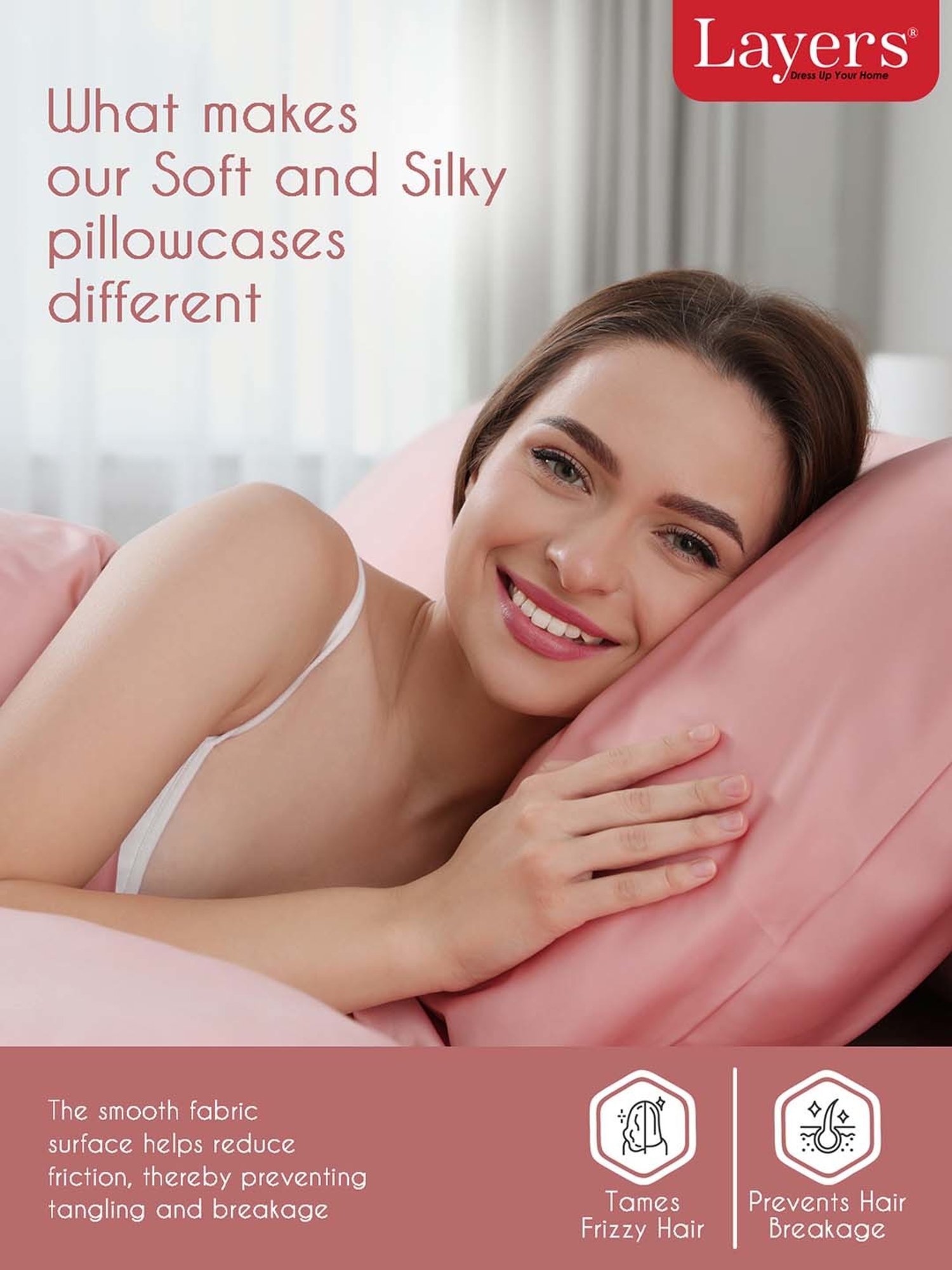 Layers Rose Bloom 85 GSM Micro Satin Silk Pillow Covers - Set of 2