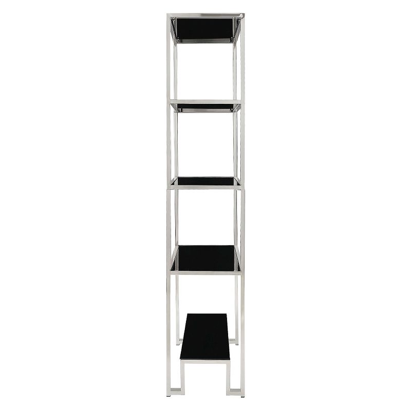 73" Hurst 4 Shelf Wide Bookshelf Chrome - Inspire Q