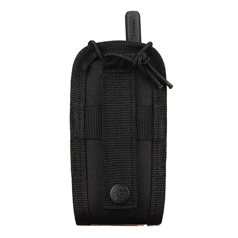 Versatile Radio Holster PouchTactical Molle Radio Holder Case PouchMilitary Interphone Storage Nylon Bag Lightweight for Two Way Radios Walkie Talkies Black