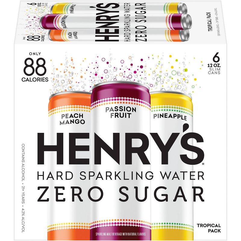 Henry's Hard Sparkling Water Tropical Variety Pack - 12pk/12 fl oz Slim Cans