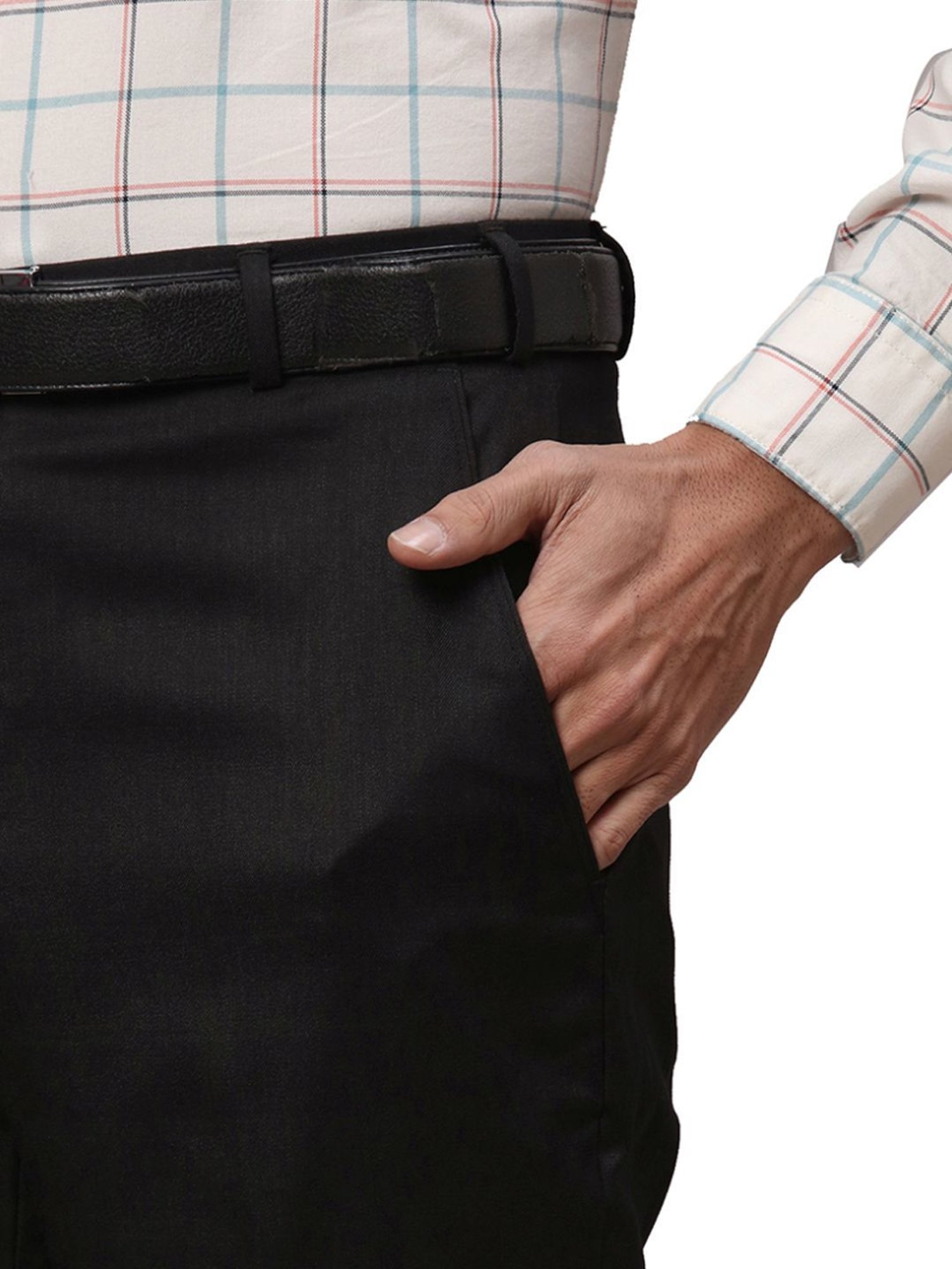 Park Avenue Black Regular Fit Trousers