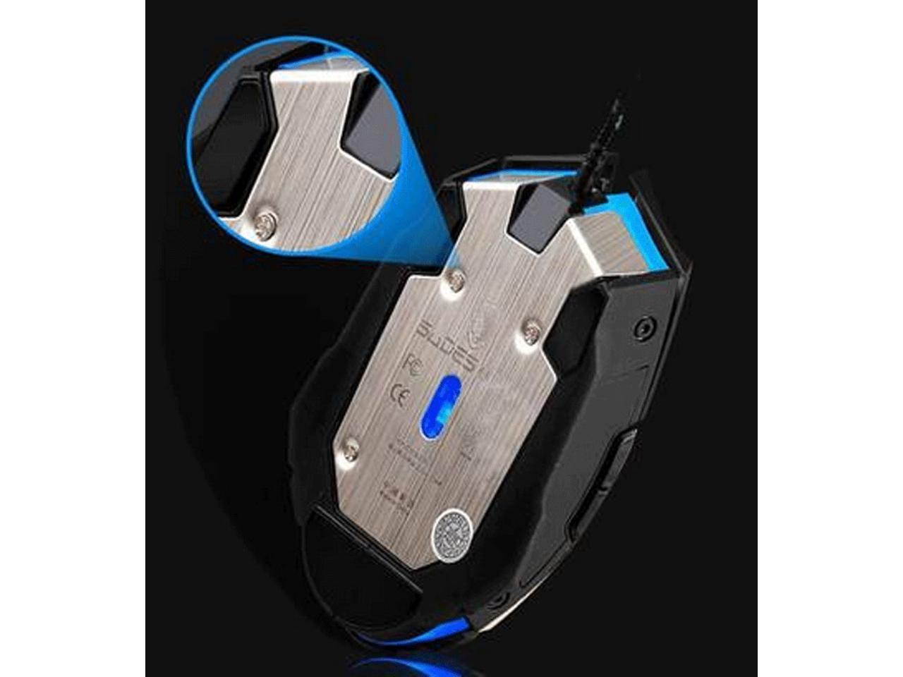 Gaming Mice 7 Buttons 2400 DPI , USB 4 Optical LED Colors Working Mouse, Metal Bottom Wired Gaming Mouse for PC Computer (Black)