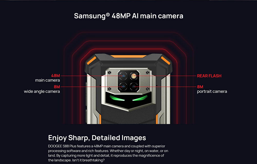 DOOGEE S88 Plus Android 10, 8GB+ 128GB, 48MP + 8MP Cameras, 10000mAh Battery, 6.3 inches FHD+ Waterdrop Screen, IP68 Waterproof Mobile Phone, 4G Dual SIM, NFC/GPS