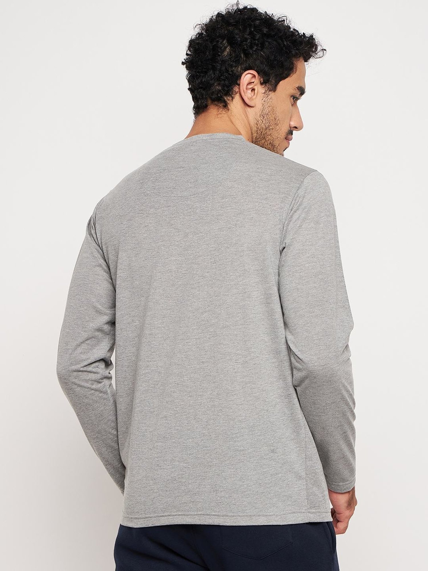 Club York Grey Cotton Regular Fit T-Shirt
