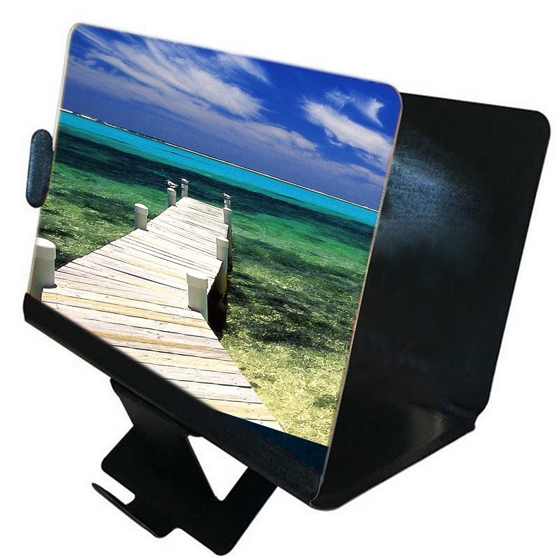 8" HD Phone Screen Magnifier Video Movie Amplifier For Smart Phone iPhone Samsung Huawei Xiaomi Black