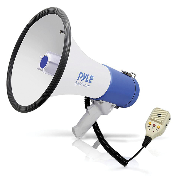 50-Watt Megaphone Bullhorn with Record, Siren & Talk Modes