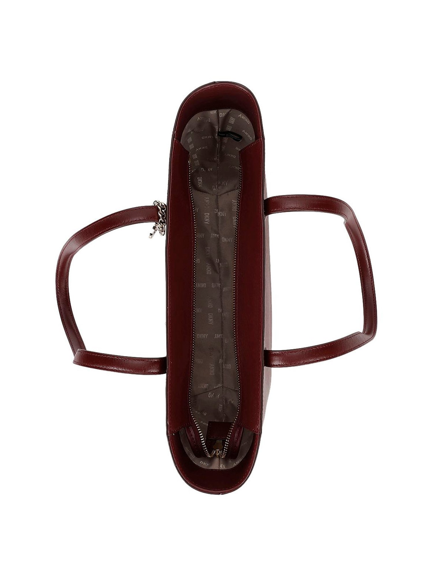 Dkny Red Leather Textured Tote Handbag