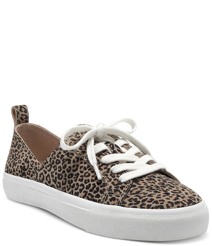 Lucky Brand Dansbey Leopard Printed Suede Sneakers