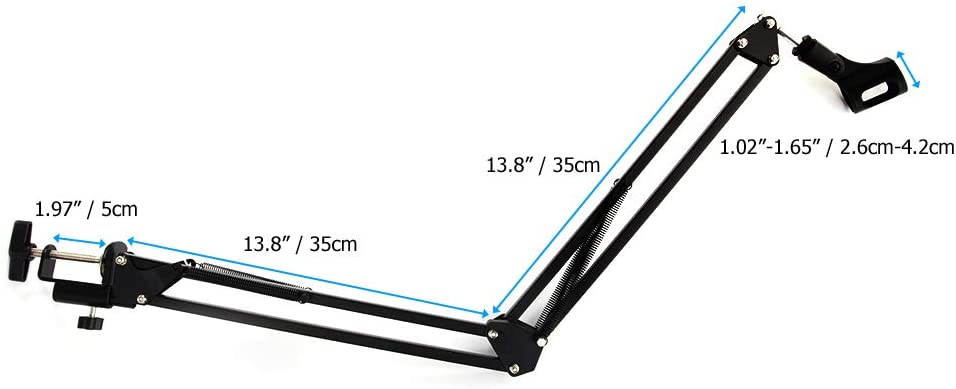 Professional Recording Microphone Stand Black