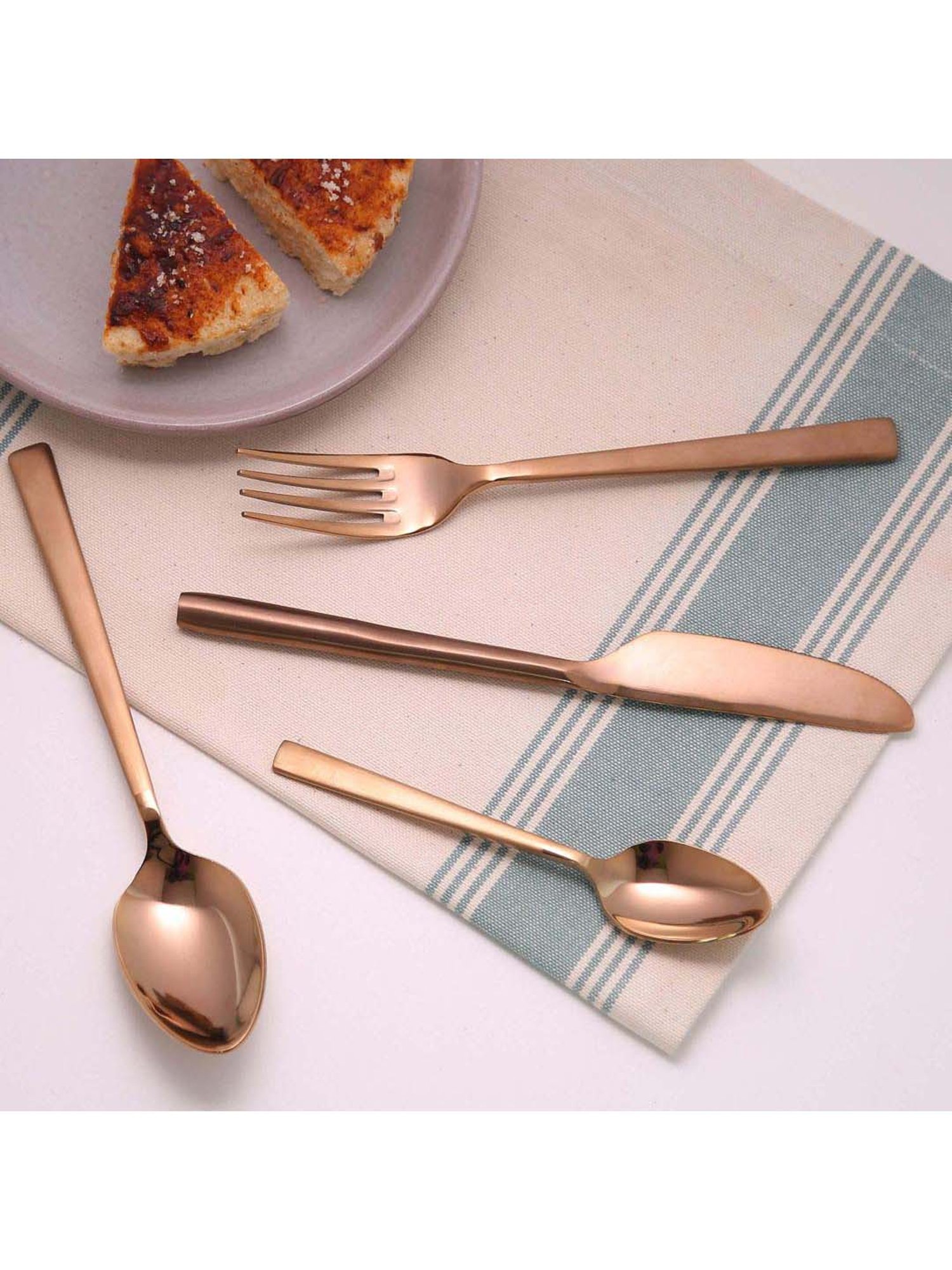 ellementry Enigma Rose Gold Stainless Steel 4 Piece Cutlery Set