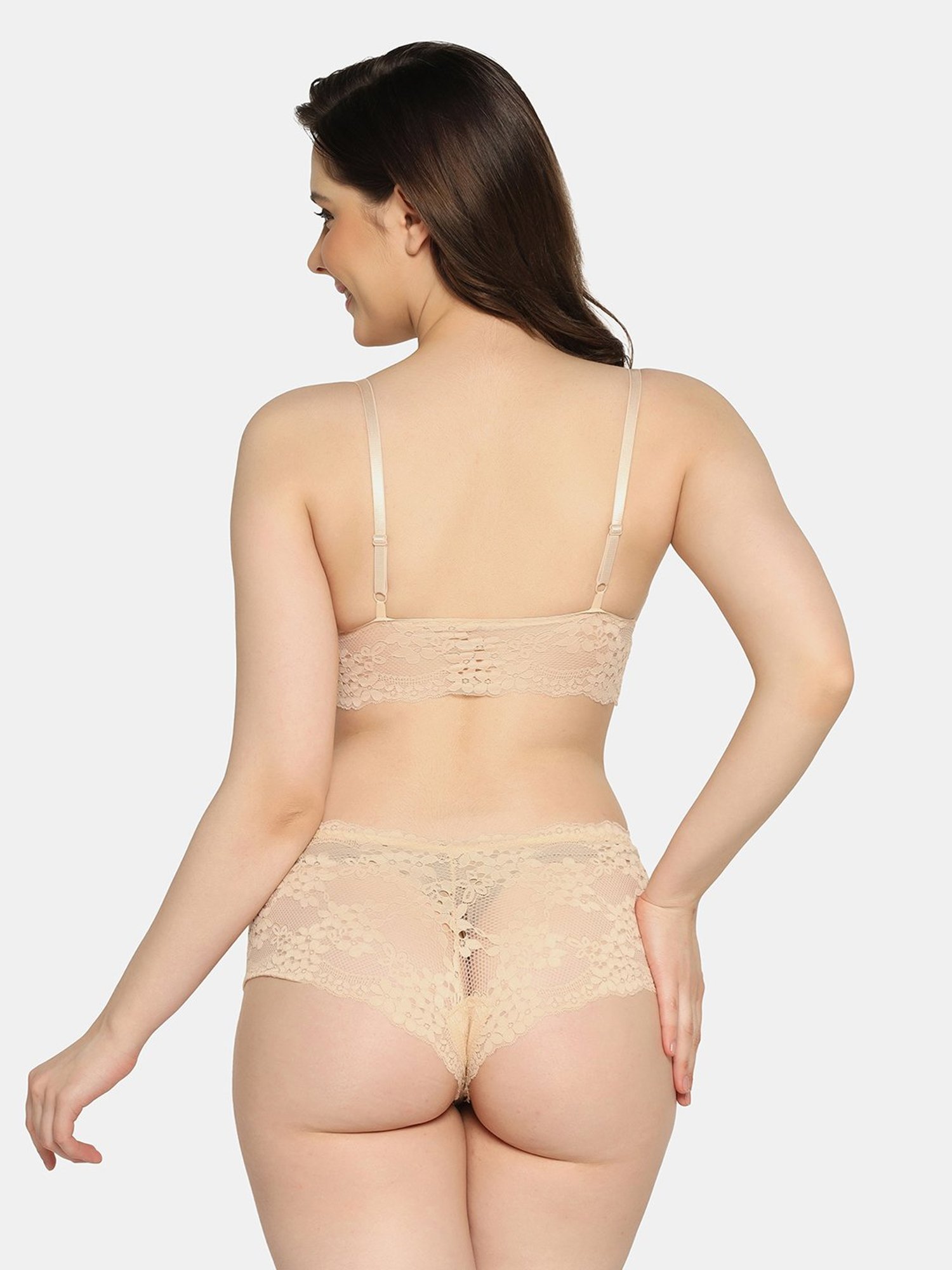 Da Intimo Beige Lace Bra & Panty Set