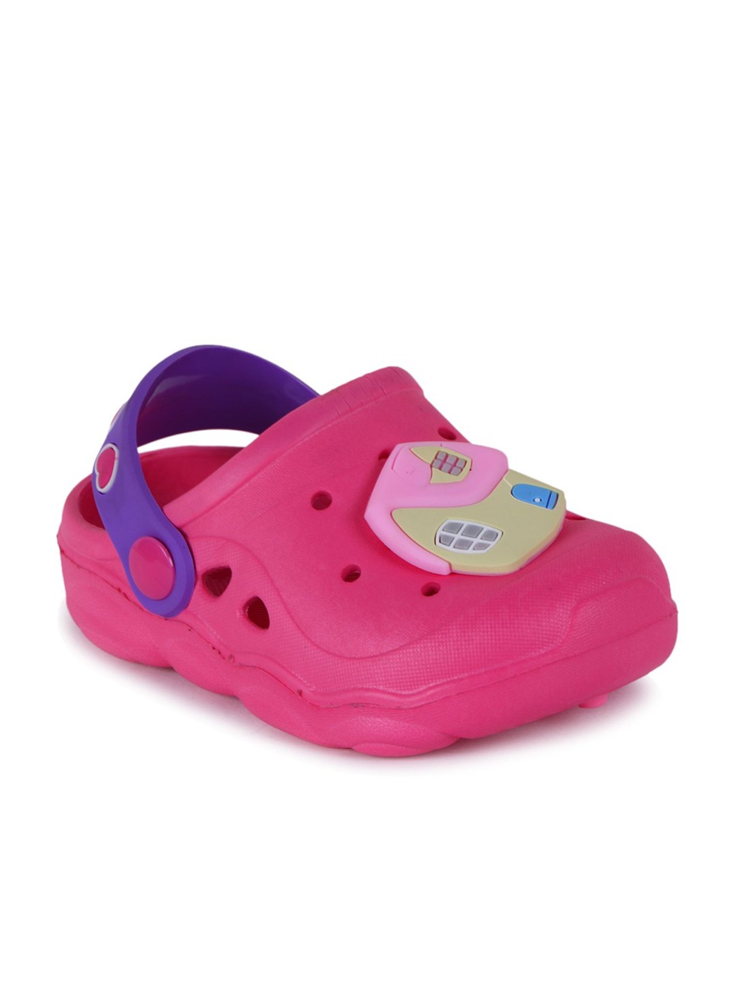 Passion Petals Kids Pink Back Strap Clogs