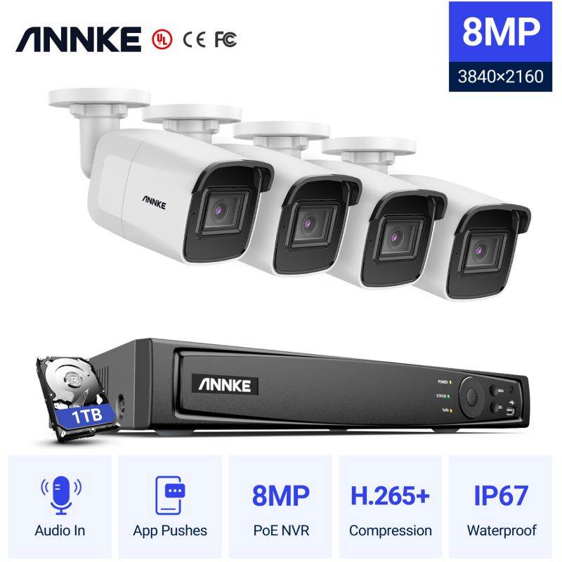 ANNKE H800 True 4K Ultra HD PoE System with Audio Record With 1TB
