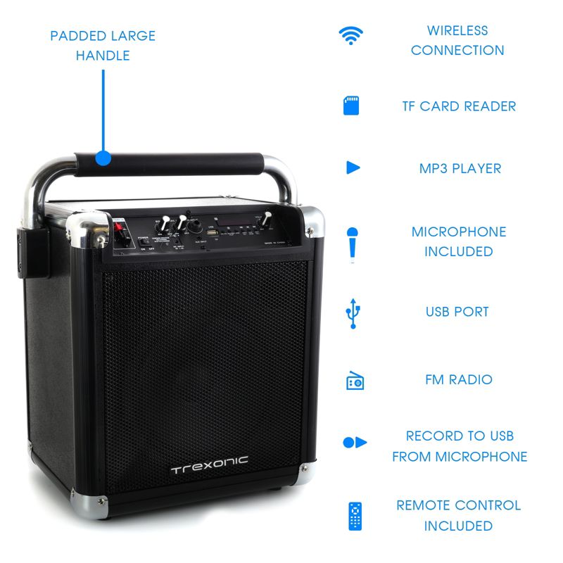 Trexonic Wireless Portable Party Speaker with Microphone