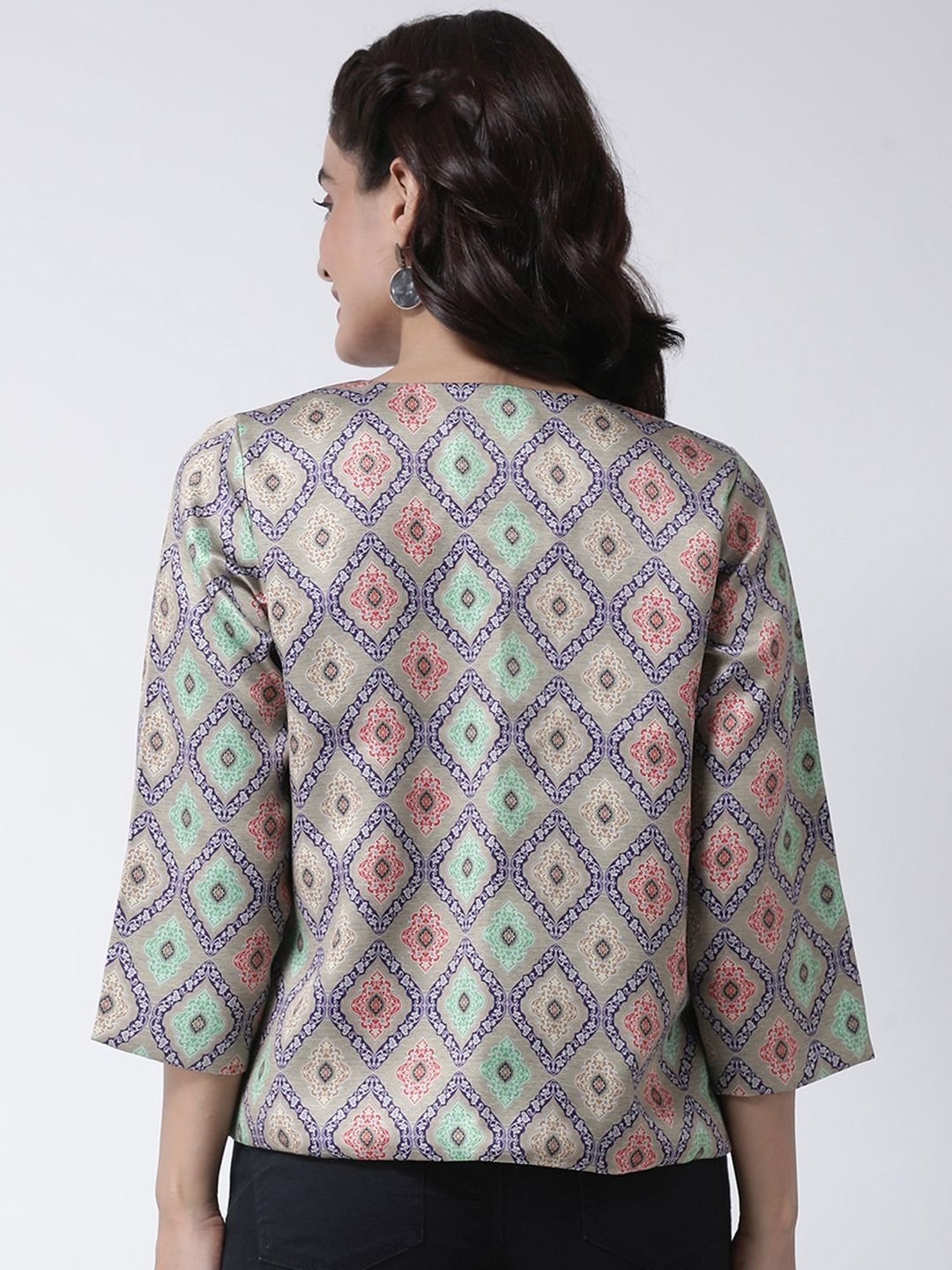 Hangup Grey Printed Shrug