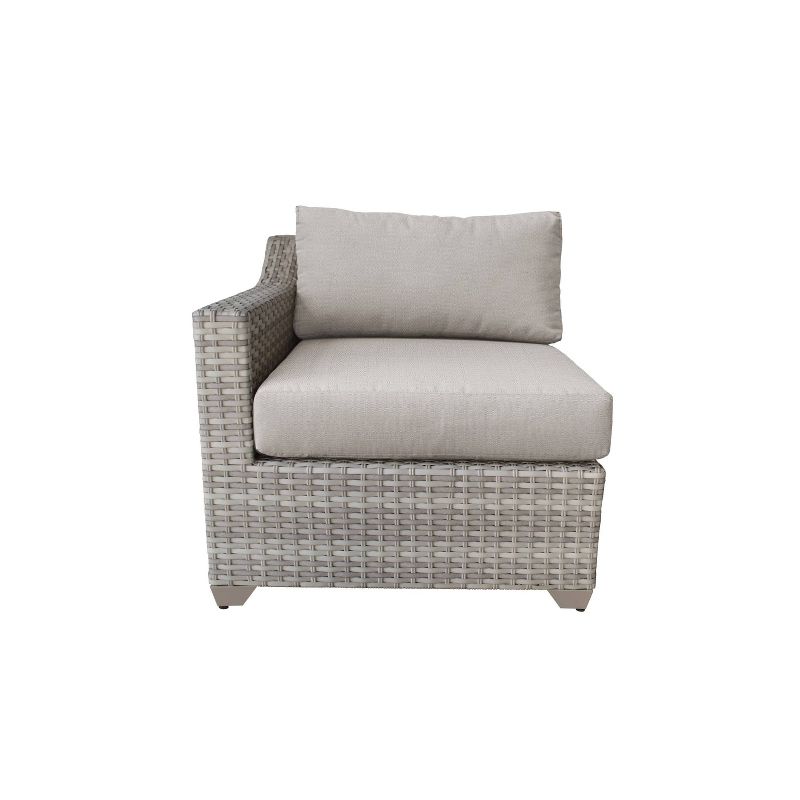 Nolin 7pc Sectional Weathered Brown Frame Sunbrella Spectrum Denim Fabric - La-Z-Boy