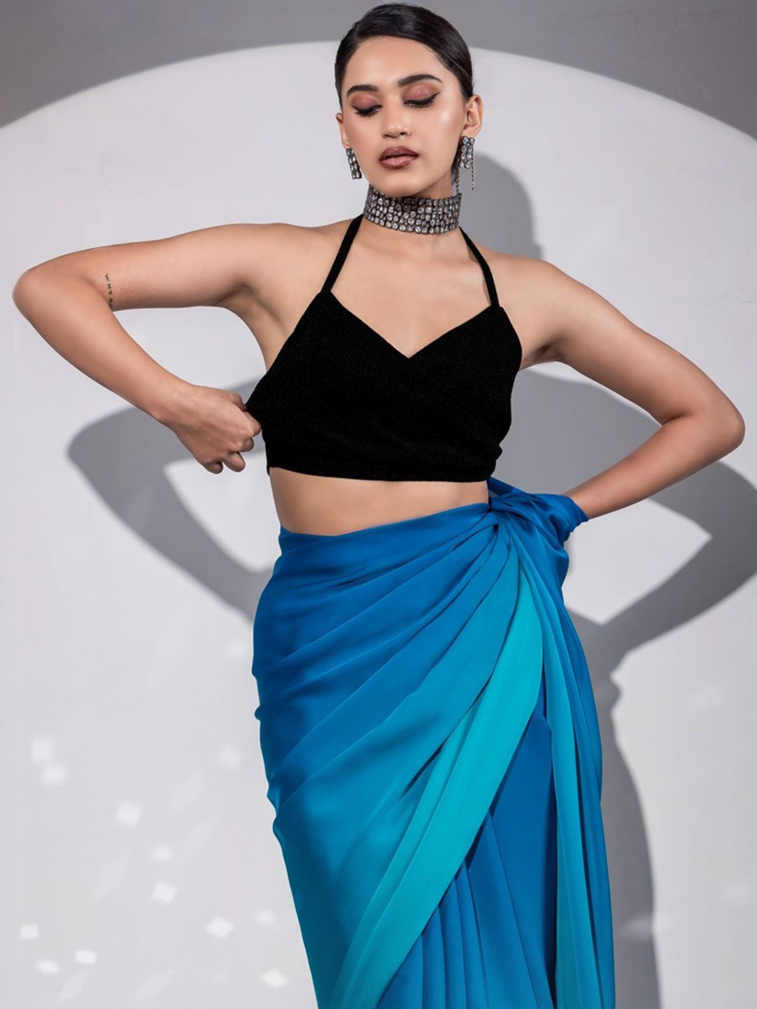 Swtantra Black Sleeveless Blouse