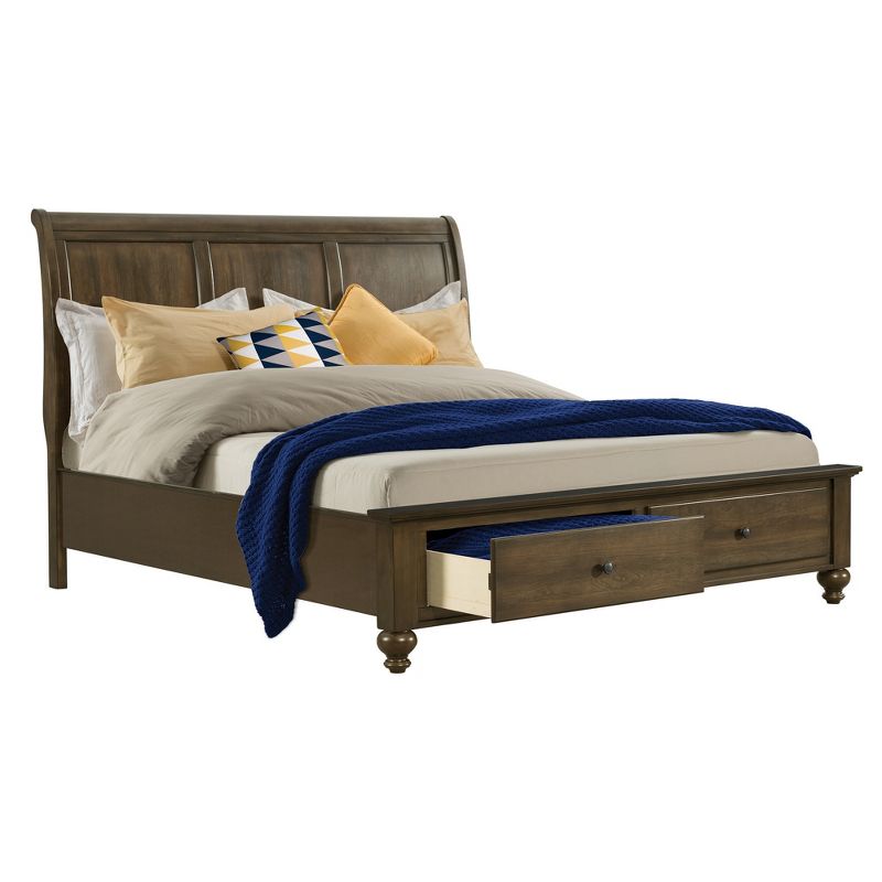 6pc Queen Channing 2 Drawer Storage Bedroom Set Dark Walnut - Picket House Furnishings